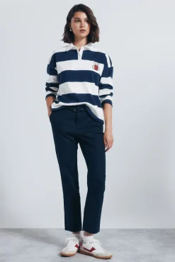 Springfield Pantalón chino recto azul Hot