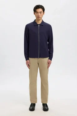 Selected Pantalón chino Slim Fit confeccionado con algodón orgánico Beige Discount