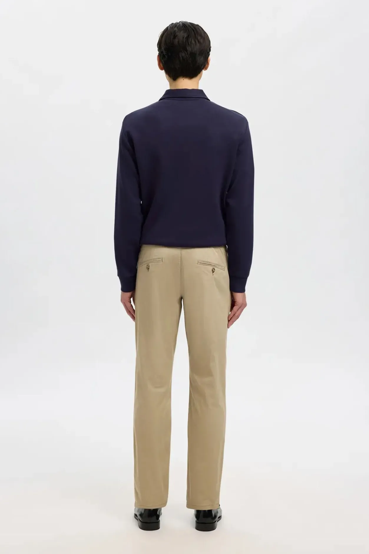 Selected Pantalón chino Slim Fit confeccionado con algodón orgánico Beige Discount