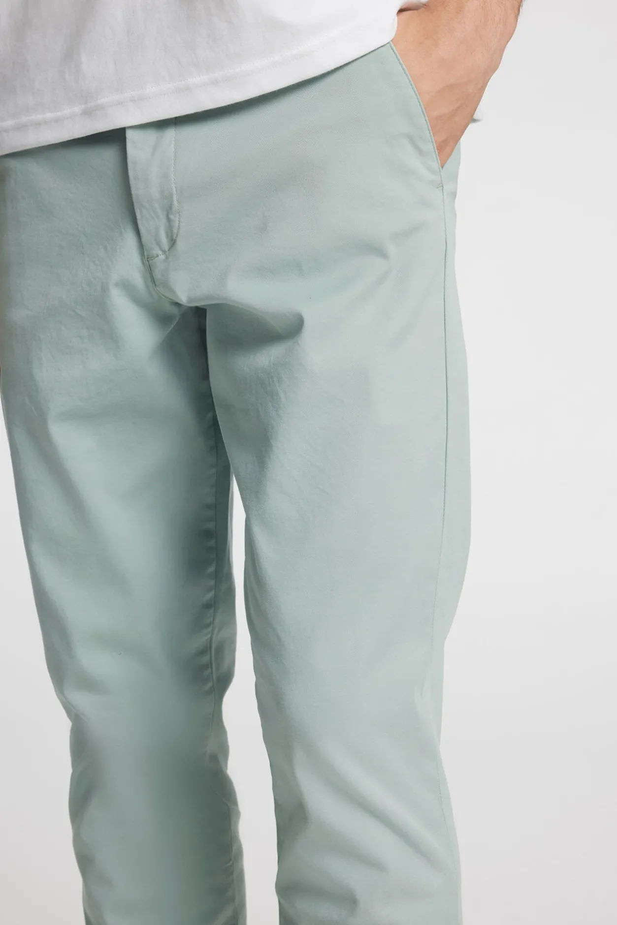 Selected Pantalón chino Slim Fit confeccionado con algodón orgánico Verde
