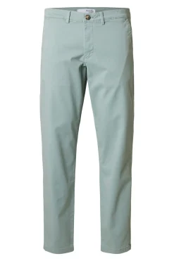 Selected Pantalón chino Slim Fit confeccionado con algodón orgánico Verde