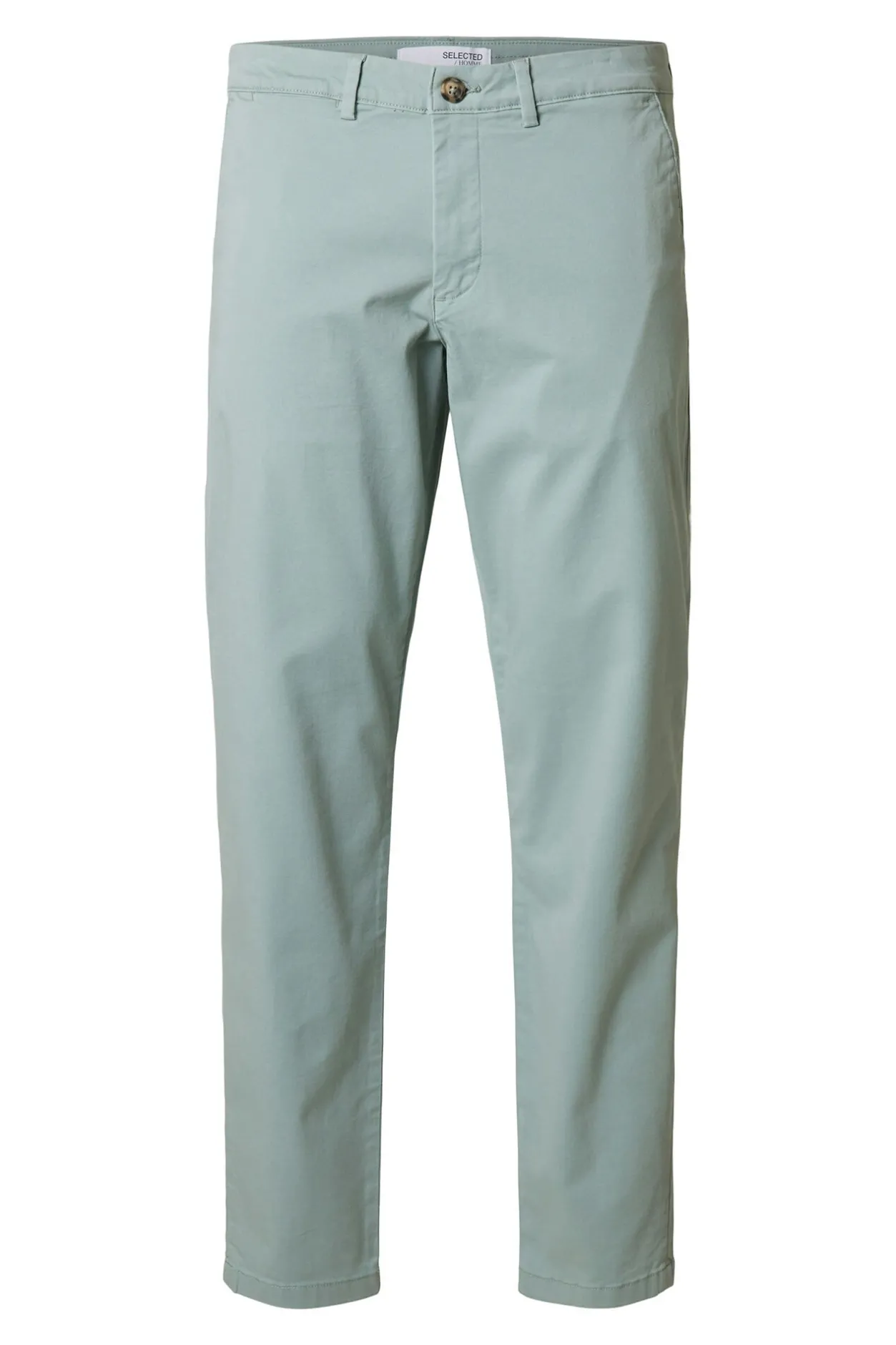 Selected Pantalón chino Slim Fit confeccionado con algodón orgánico Verde
