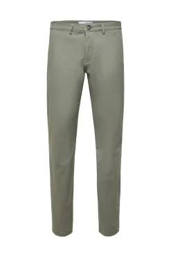 Selected Pantalón chino Slim Fit confeccionado con algodón orgánico Verde Hot