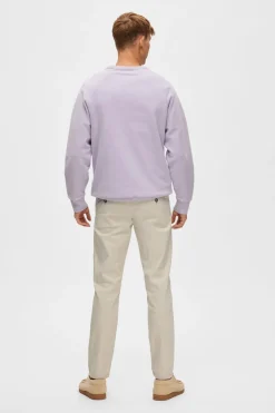 Selected Pantalón chino Slim Fit confeccionado con algodón orgánico Beige