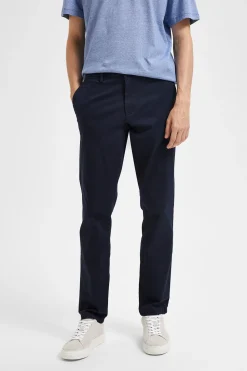 Selected Pantalón chino Slim Fit confeccionado con algodón orgánico Azul oscuro Online