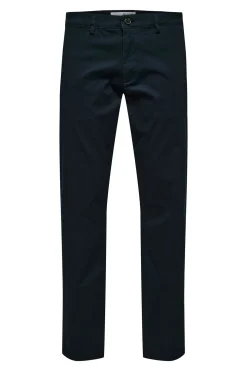 Selected Pantalón chino Slim Fit confeccionado con algodón orgánico Azul oscuro Online