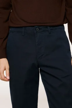Selected Pantalón chino Slim Fit confeccionado con algodón orgánico Azul marino Hot