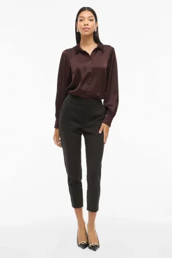 Vila Pantalón cintura elástica Negro Hot