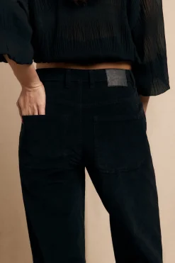 Slowlove Pantalón Corduroy Cuts Negro Best