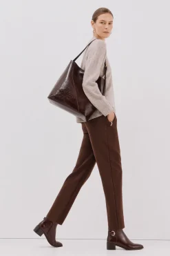 Cortefiel Pantalón cremalleras Marr&oacute;n oscuro New