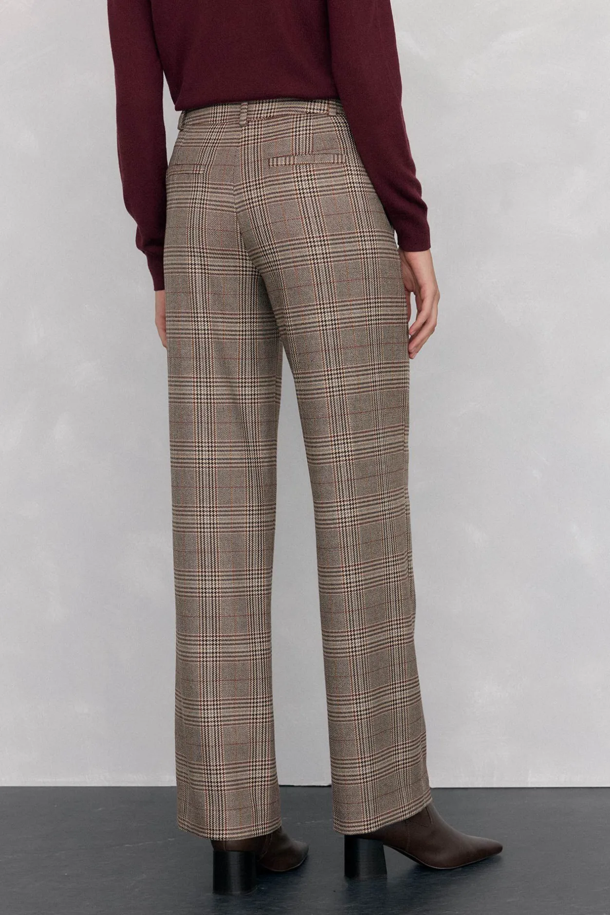Pedro del Hierro Pantalón cuadro harrys Marrón Discount