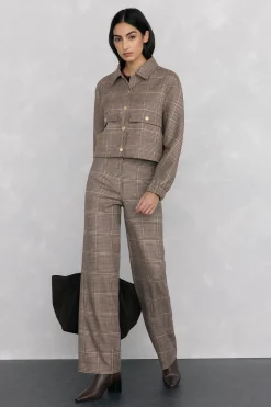 Pedro del Hierro Pantalón cuadro harrys Marrón Discount