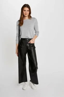 Morgan Pantalón cuero sintético Negro