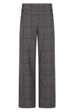 Cortefiel Pantalón de mujer crop y ancho Estampado gris Outlet