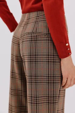 Cortefiel Pantalón de mujer de cuadros Arena Sale