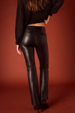 Slowlove Pantalón de simil piel Negro Discount