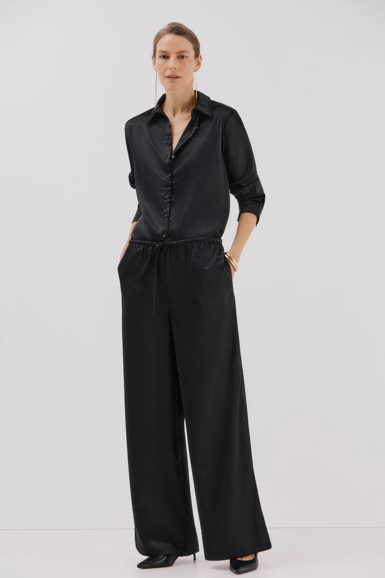 Cortefiel Pantalón de strass Negro Best