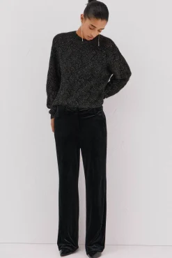 Cortefiel Pantalón de terciopelo Negro Online