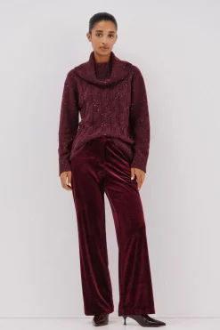 Cortefiel Pantalón de terciopelo Granate Sale