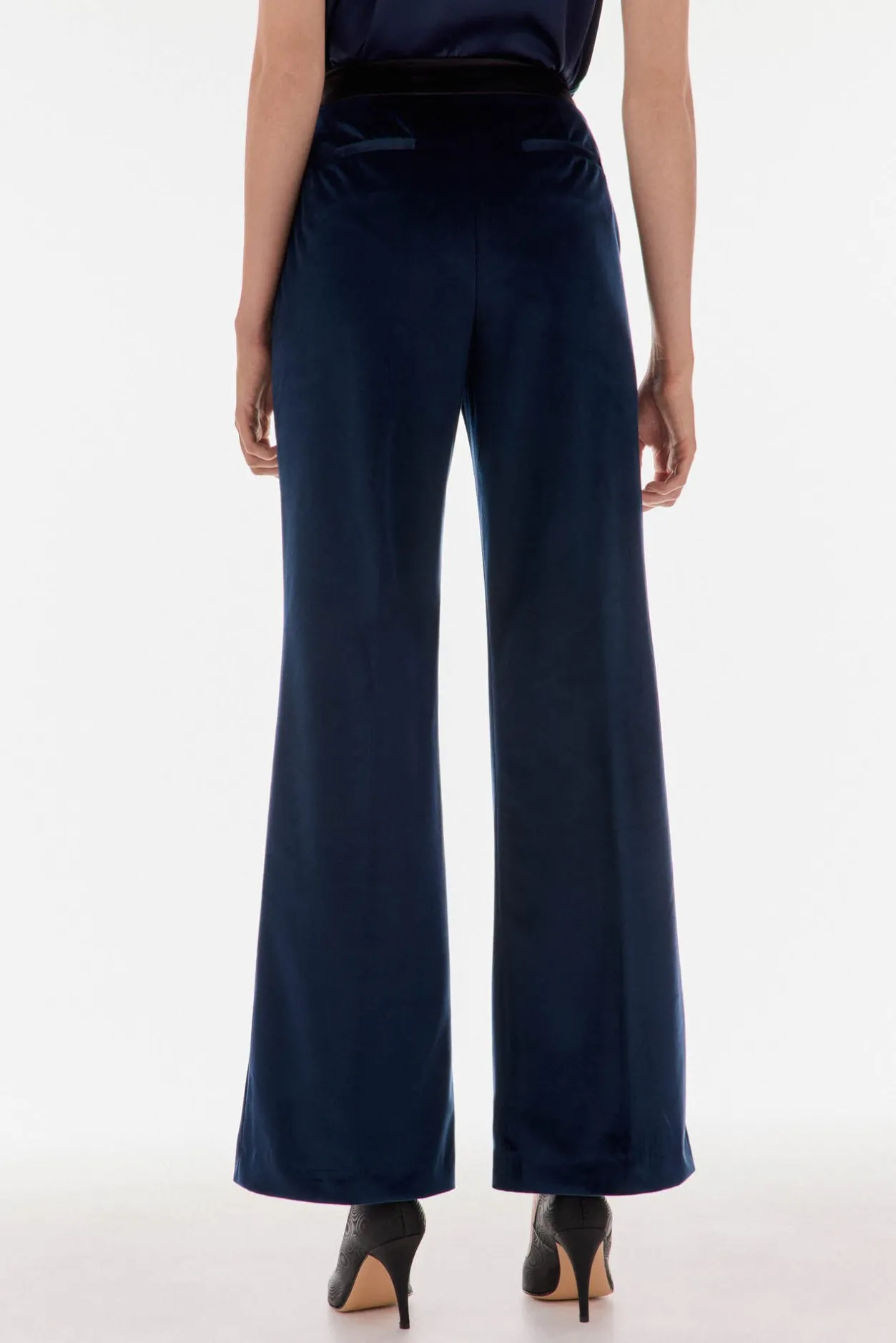 TFP by Tamara Falcó Pantalón de terciopelo Azul Outlet