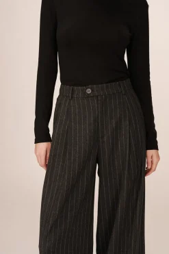 Grace & Mila Pantalón de traje a rayas Gris oscuro Hot