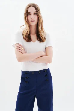 Caroll Pantalón de traje botones Azul marino Hot