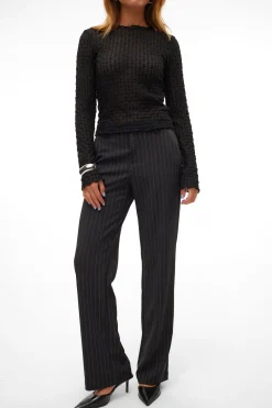 Vero Moda Pantalón de traje raya diplomática Negro Hot