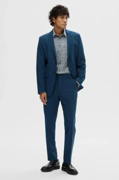 Selected Pantalón de traje Slim Fit Azul Clearance