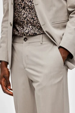 Selected Pantalón de traje slim fit elaborado con materiales reciclados. Beige Clearance