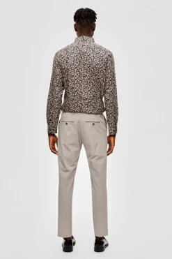 Selected Pantalón de traje slim fit elaborado con materiales reciclados. Beige Clearance