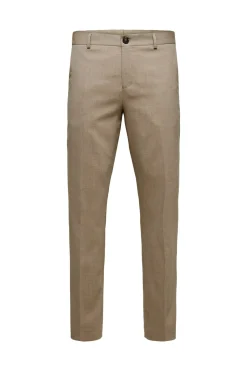 Selected Pantalón de traje Slim Fit con lana Marr&oacute;n
