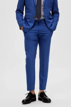 Selected Pantalón de traje Slim Fit con lana Azul Hot