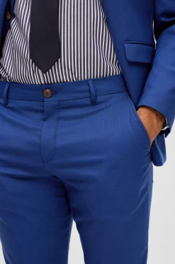Selected Pantalón de traje Slim Fit con lana Azul Hot