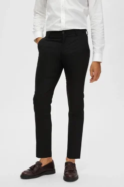 Selected Pantalón de traje Slim Fit con lana Negro Online