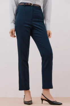 Cortefiel Pantalón de vestir con cinturón Azul marino Best