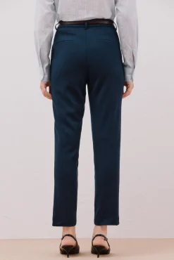 Cortefiel Pantalón de vestir con cinturón Azul marino Best