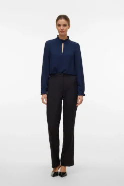Vero Moda Pantalón de vestir de mujer corte recto Negro Discount