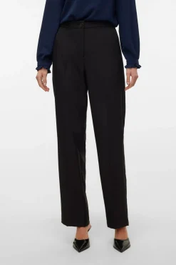 Vero Moda Pantalón de vestir de mujer corte recto Negro Discount