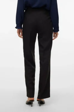 Vero Moda Pantalón de vestir de mujer corte recto Negro Discount