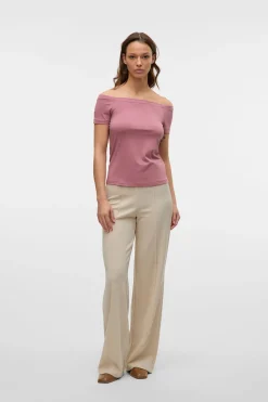 Vero Moda Pantalón de vestir elástico Beige Clearance