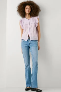 Pepe Jeans Pantalón denim flare tiro bajo Pimlico azul Online