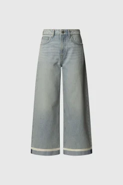 Pepe Jeans Pantalón denim wide leg con detalle en el bajo azul Online