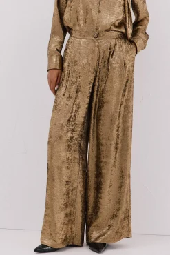 Cortefiel Pantalón palazzo Dorado Clearance