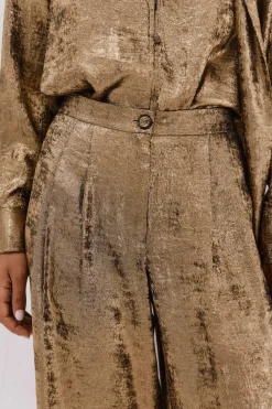 Cortefiel Pantalón palazzo Dorado Clearance