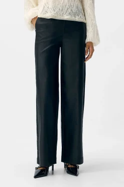 Object Pantalón efecto piel Negro Online