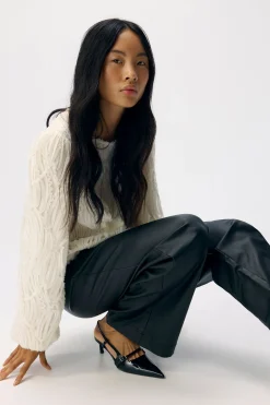 Object Pantalón efecto piel Negro Online