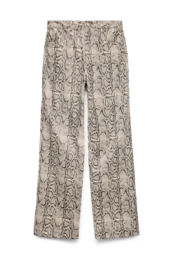 Vero Moda Pantalón efecto piel de serpiente Beige Online