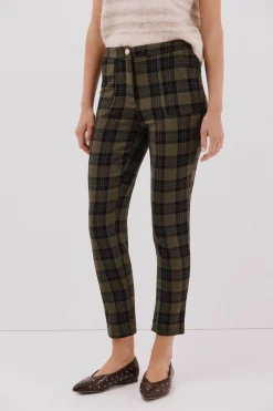 Cortefiel Pantalón elástico confort Estampado verde Online