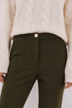 Cortefiel Pantalón elástico confort Kaki Clearance