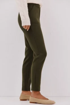 Cortefiel Pantalón elástico confort Kaki Clearance